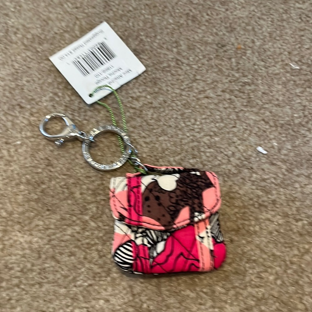 Vera Bradley Mini Attaché Key Chain Mocha Rouge NWT